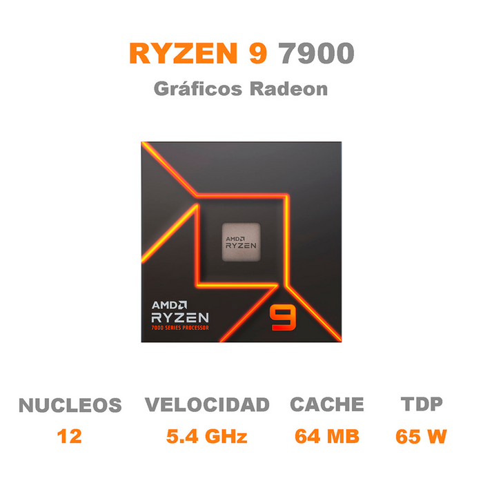 Procesador AMD Ryzen 9 7900, 5.4 GHZ, 12 Core, AM5 100-100000590BOX - Image 2
