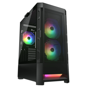 Gabinete Cougar AIRFACE RGB con Ventana / Midi-Tower / Mini-ATX, Micro-ATX, ATX, CEB / USB 3.0, 2.0 / Sin Fuente / 3 Ventiladores ARGB Instalados / Negro