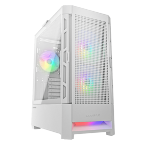 Gabinete Cougar AIRFACE RGB con Ventana / Midi-Tower / Mini-ITX, Micro-ATX, ATX, CEB / USB 3.0, 2.0 / sin Fuente / 3 Ventiladores ARGB Instalados / Blanco