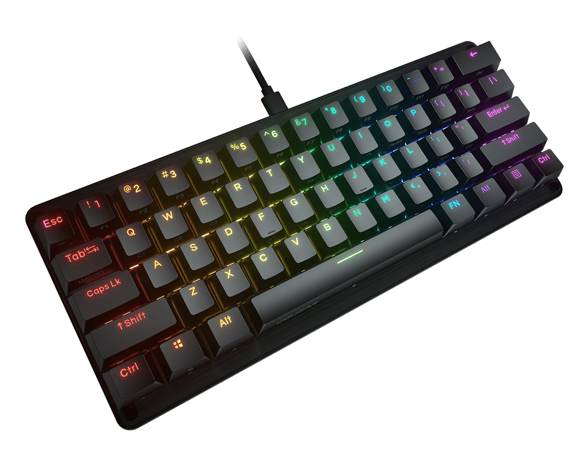 Teclado Gamer Cougar Puri Mini 60% / Teclado Mecánico / Switch Gateron Red / Alámbrico / Negro (Inglés) - Image 4