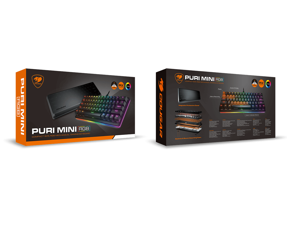 Teclado Gamer Cougar Puri Mini 60% / Teclado Mecánico / Switch Gateron Red / Alámbrico / Negro (Inglés) - Image 7