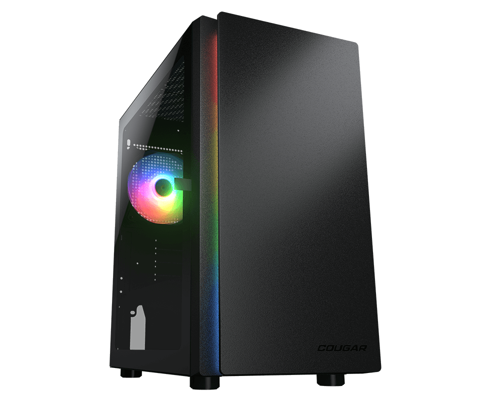 Gabinete Cougar Purity RGB / Mini-Tower / Mini-ITX, Micro-ATX / USB 3.0, USB 2.0 / 1 Ventilador ARGB Instalado / Negro
