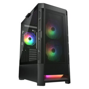 Gabinete Cougar Duoface RGB / Midi-Tower / Mini-ITX, Micro-ATX, ATX, CEB / USB 3.0, USB 2.0 / 3 Ventiladores ARGB Instalados / Negro