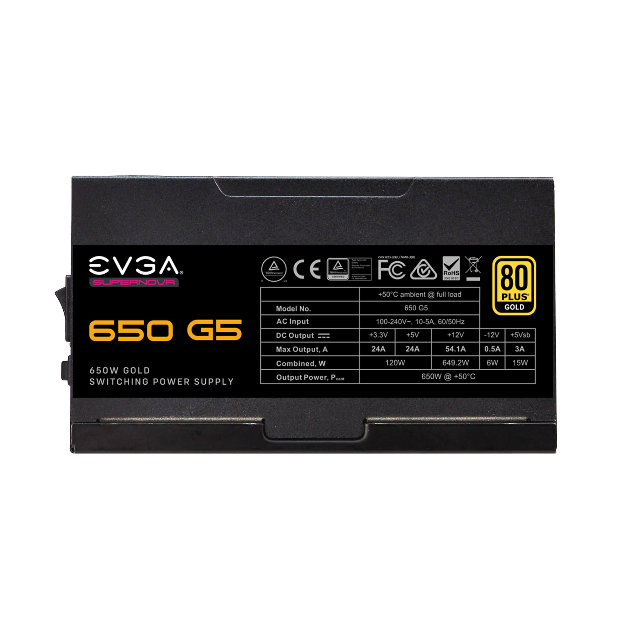 Fuente de poder 650 G5 SUPERNOVA EVGA / Certificación 80+ GOLD / Full Modular / 220-G5-0650-X1 - Image 6