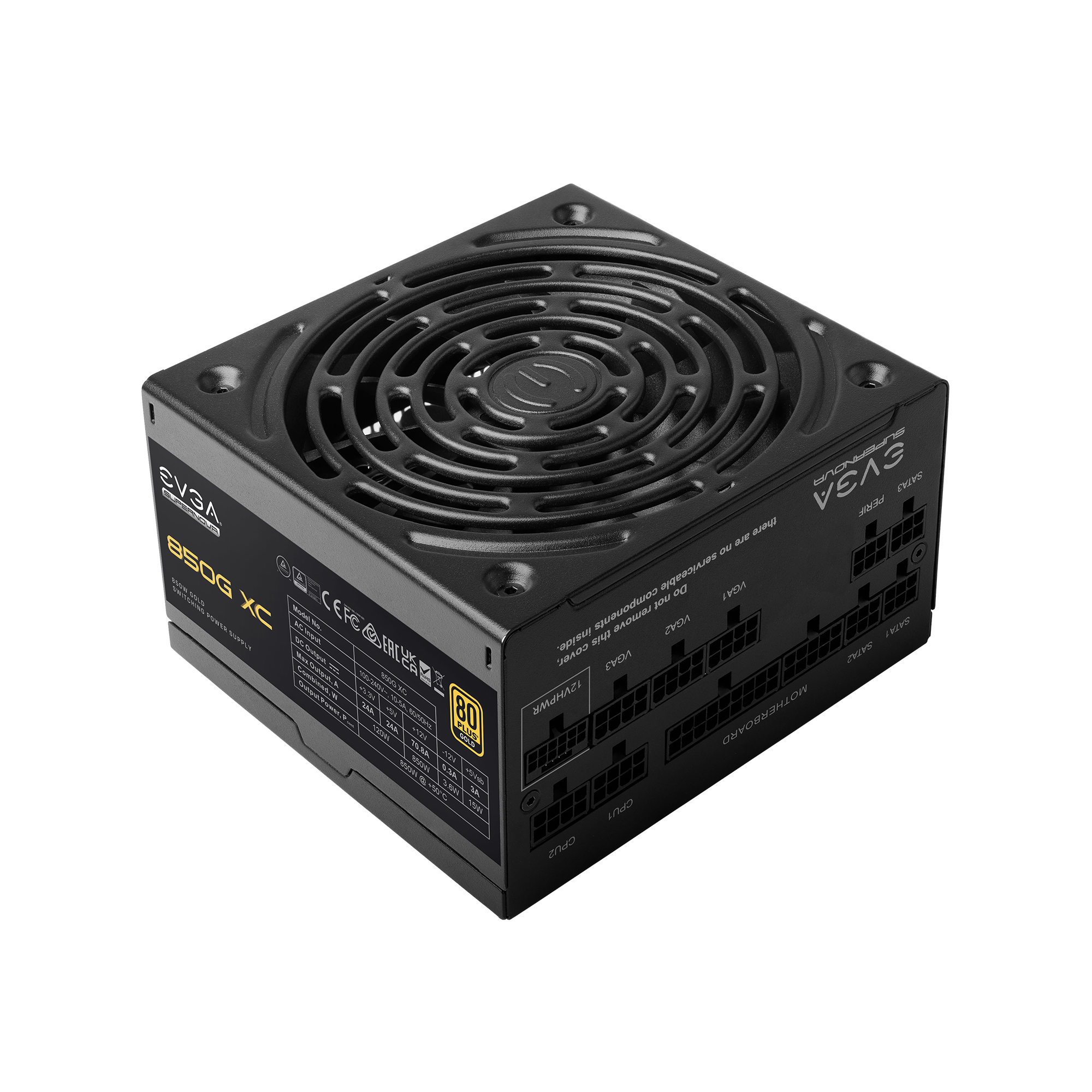 Fuente de Poder EVGA SuperNOVA 850G XC 80 PLUS Gold / Modular / 24-pin ATX / 12VHPWR / 850W / 520-5G-0850-K1 - Image 3