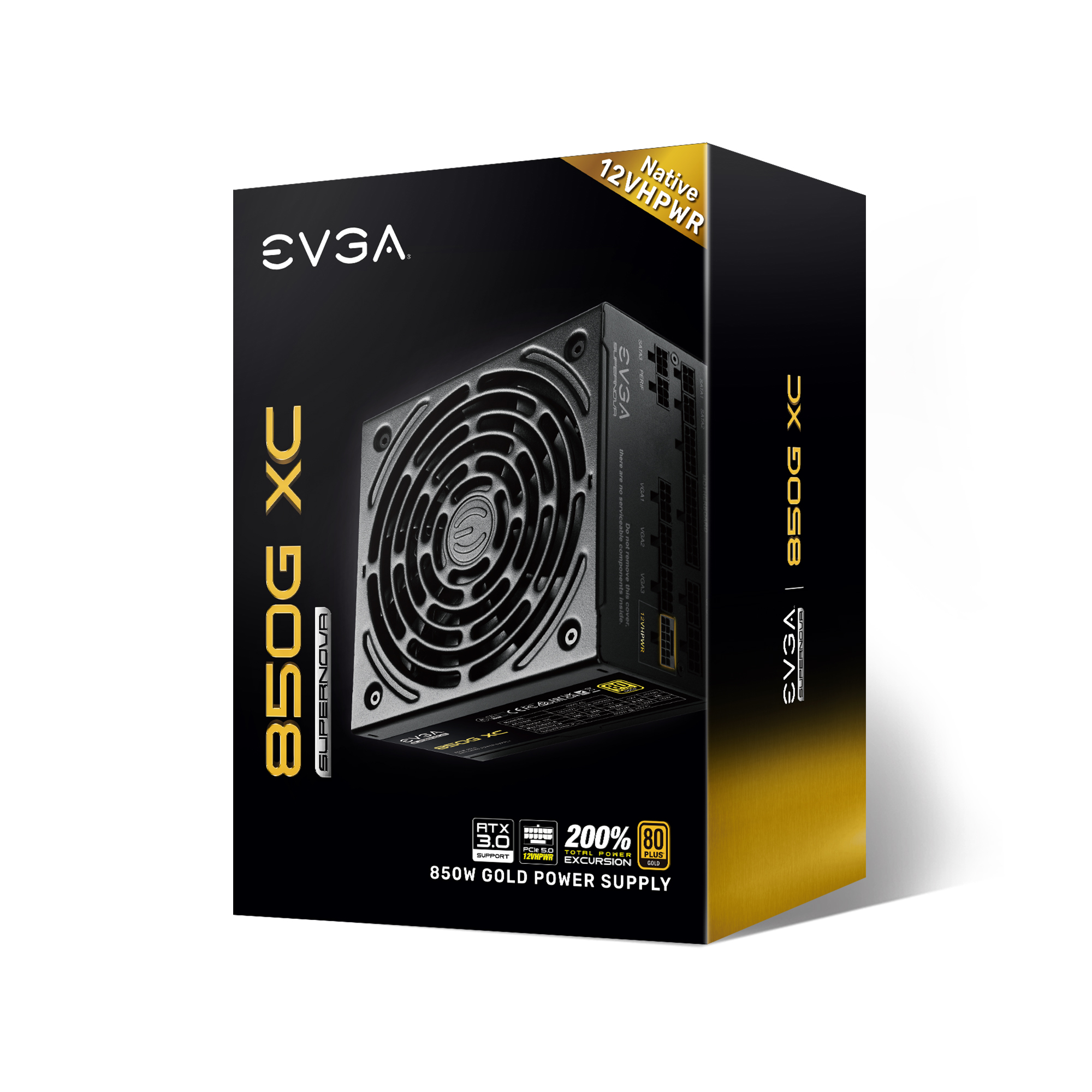Fuente de Poder EVGA SuperNOVA 850G XC 80 PLUS Gold / Modular / 24-pin ATX / 12VHPWR / 850W / 520-5G-0850-K1 - Image 7