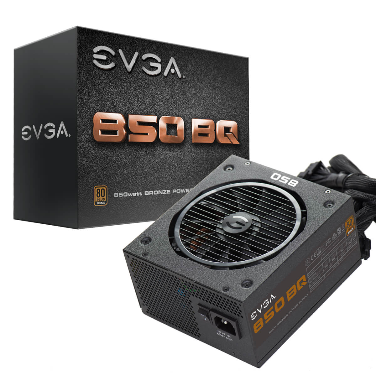 Fuente de poder EVGA 850 BQ / 850W / 80 Plus Bronze / 110-BQ-0850-V1
