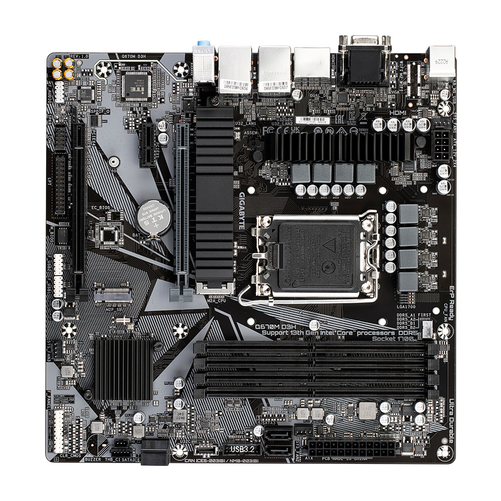 Tarjeta Madre Gigabyte Micro-ATX Q670M D3H / Socket LGA1700 / Intel Q670 Express / HDMI / Up to 128GB DDR5 / Q670M D3H - Image 2