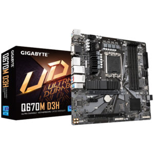 Tarjeta Madre Gigabyte Micro-ATX Q670M D3H / Socket LGA1700 / Intel Q670 Express / HDMI / Up to 128GB DDR5 / Q670M D3H