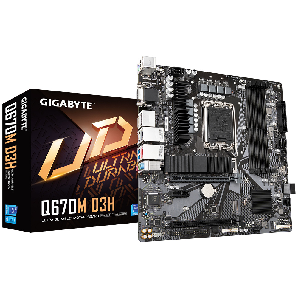 Tarjeta Madre Gigabyte Micro-ATX Q670M D3H / Socket LGA1700 / Intel Q670 Express / HDMI / Up to 128GB DDR5 / Q670M D3H
