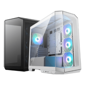 Gabinete MSI MAG PANO M100R PZ / Cristal / ARGB / Micro-Tower, Micro-ATX/ITX / USB 3.2 / Sin Fuente / 4 Ventiladores ARGB Instalados / Blanco / MAG PANO M100R PZ WHITE / Solo compatible con tarjetas madre MSI PROJECT ZERO