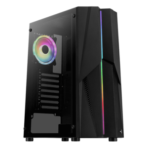 Gabinete AeroCool Mecha G V2 / ARGB / Negro / Media Torre / Cristal Templado / ATX / Sin Fuente