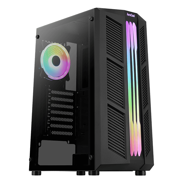 Gabinete AeroCool Prime G Black V2 / FRGB / Media Torre con Ventana / ATX / Sin Fuente