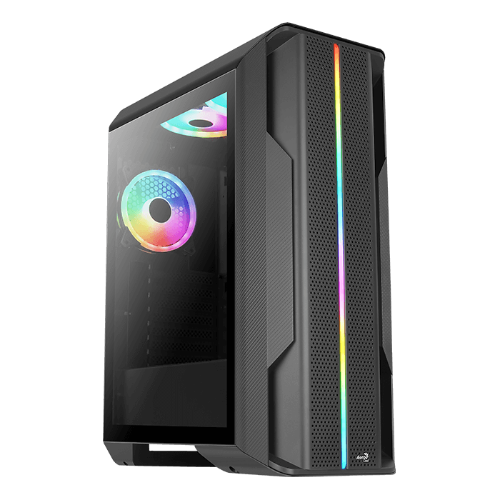 Gabinete AeroCool Splinter Duo V1 / RGB / Con Ventana / Media Torre / ATX / Sin Fuente / Negro