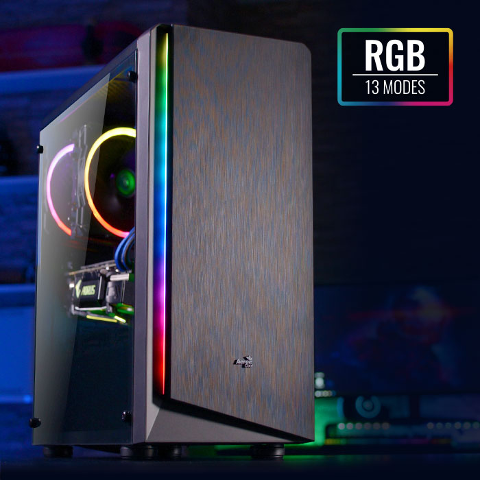 Gabinete AeroCool Rift RGB / Midi-Tower / ATX / Micro-ATX / Mini-ITX / USB 2.0/3.0 / Cristal Templado / Sin Fuente / 1 Ventilador Instalado / Negro - Image 2