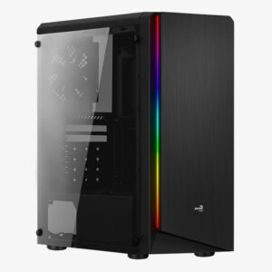 Gabinete AeroCool Rift RGB / Midi-Tower / ATX / Micro-ATX / Mini-ITX / USB 2.0/3.0 / Cristal Templado / Sin Fuente / 1 Ventilador Instalado / Negro