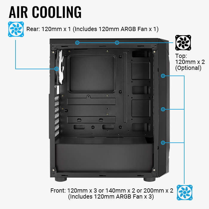Gabinete Aerocool Sentinel Black / ARGB / Media Torre / ATX / Sin Fuente - Image 6