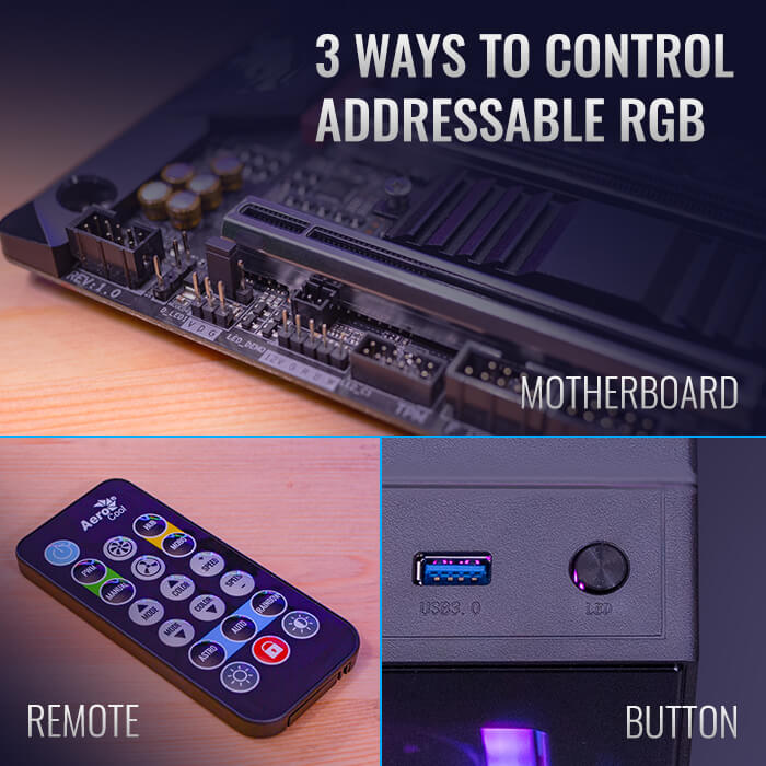 Kit 3 Ventiladores Aerocool Edge 14 Pro ARGB / 3 Ventiladores de 120MM / Controlador + Control Inalámbrico - Image 5