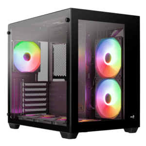 Gabinete Gamer Aerocool Dryft ARGB Stylish / Media Torre / Ventana de Cristal Templado / Sin Fuente / Negro / ATX