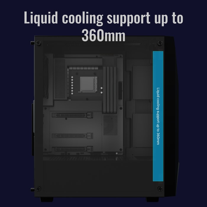 Gabinete AeroCool Player G-BK-V1 / Mid-Tower / ATX / Sin Fuente de Poder / Negro - Image 5