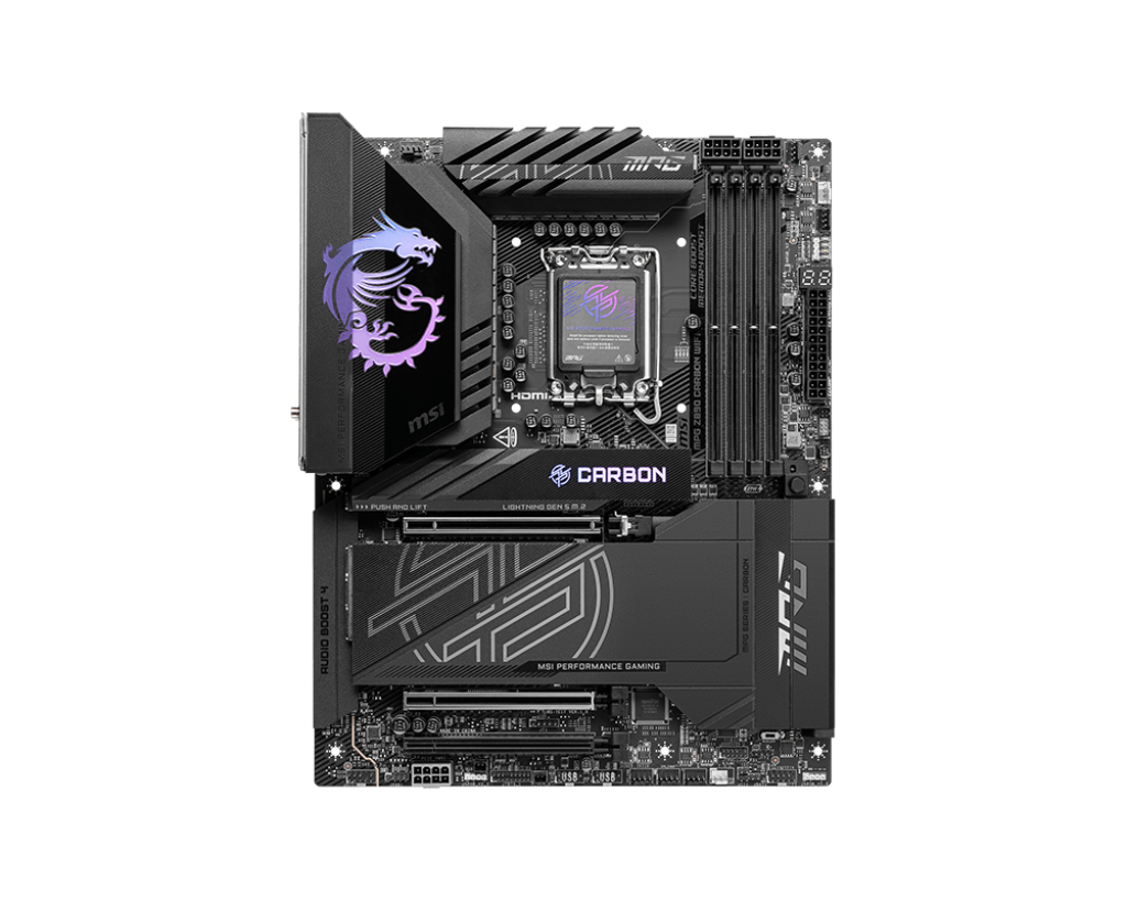 Tarjeta Madre MSI MPG Z890 Carbon WiFi / ATX / LGA1851 / VRM SPS 110A / DDR5 (9200+MT/s OC) / PCIe 5.0 / Intel® Core™ Ultra Series 2 Ready / M.2 Gen5 / Thunderbolt 4 / Wi-FI 7 / MPG Z890 CARBON WIFI - Image 2