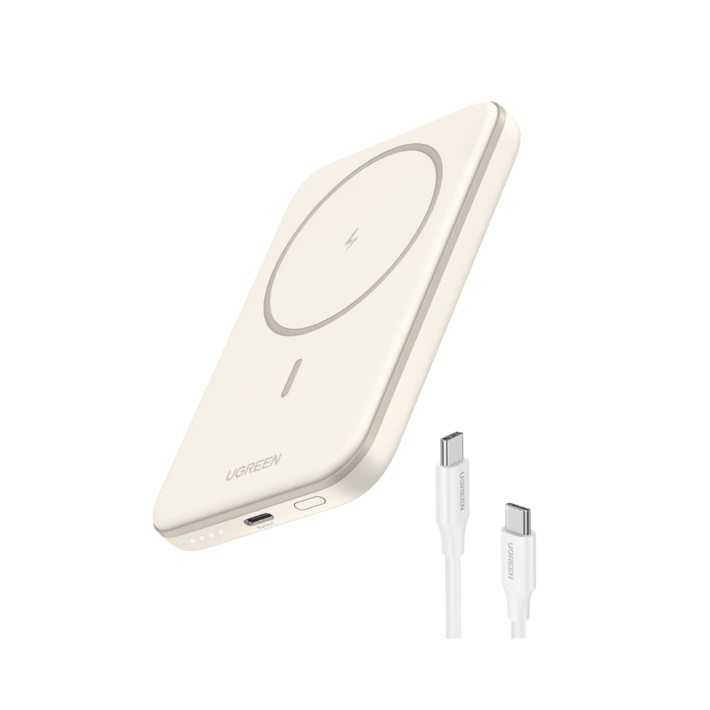 Power Bank MagSafe de 10000mAh | 20W | Carga Inalámbrica y por Cable USB-C | Sistema de Protección Inteligente | Tecnología de Carga Rápida | Ultra Delgado | Ultra ligero | Compatible con iPhone 15/14/13/12 | Color Beige. - Image 2