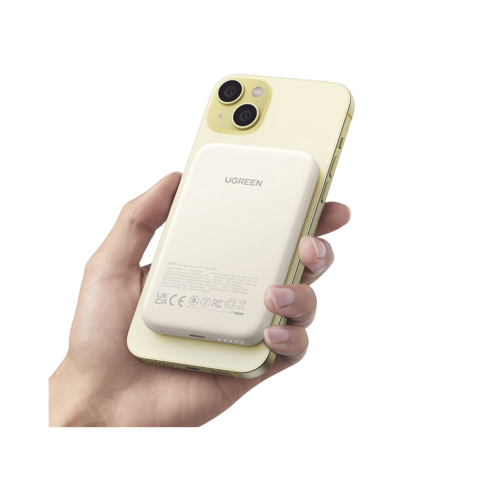Power Bank MagSafe de 10000mAh | 20W | Carga Inalámbrica y por Cable USB-C | Sistema de Protección Inteligente | Tecnología de Carga Rápida | Ultra Delgado | Ultra ligero | Compatible con iPhone 15/14/13/12 | Color Beige. - Image 4
