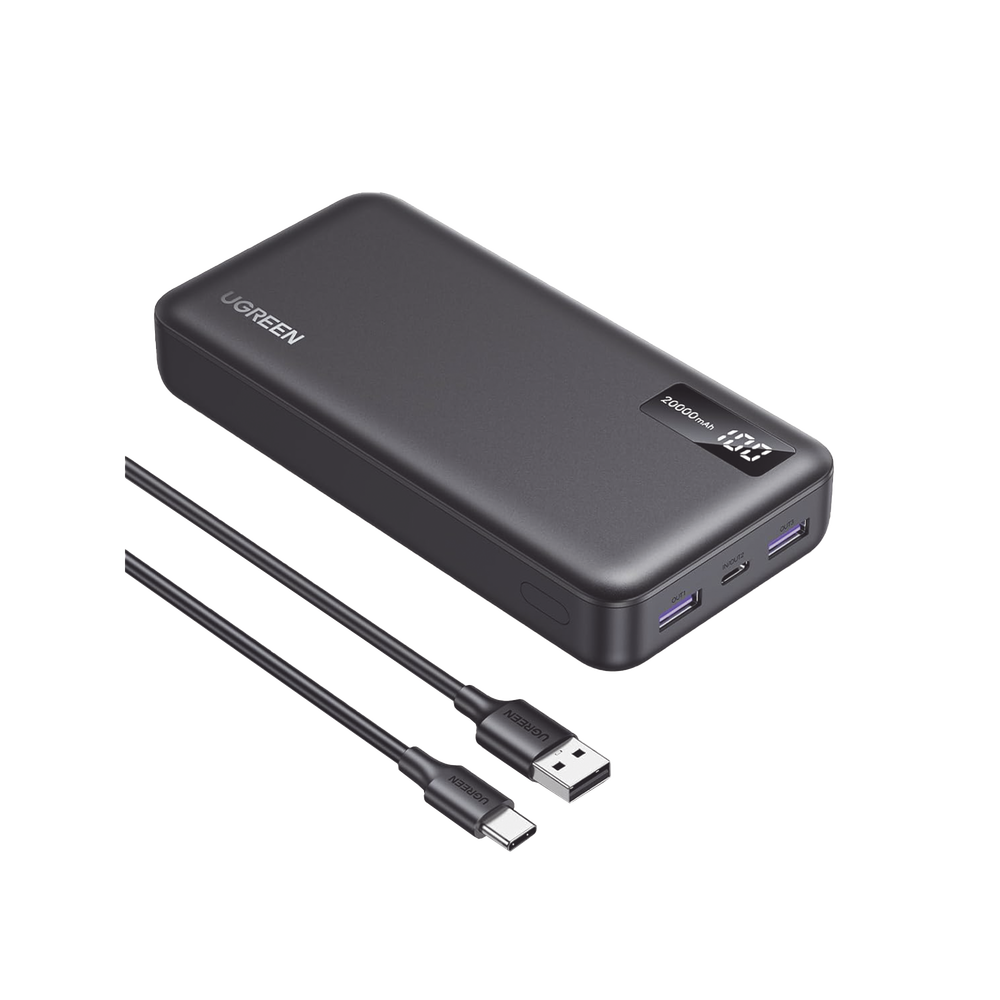 Power Bank 20000mAh | 22.5W | 1 USB-C | 2 USB-A | PD3.0 | QC4.0/3.0/2.0 | FPC | AFC | SPC | PPS | Carga 3 veces más Rápido | Protección Integrada| Material Ignifugo | UL94 V-0 | Pantalla Inteligente | Aprobado por Aerolíneas.
