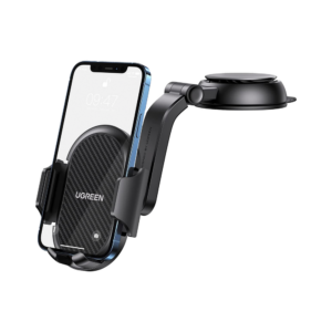 Soporte para Teléfono con Ventosa | Diseño en forma de Cascada | Instalación en Parabrisas o Tablero | Seguro de Succión | Ajuste Vertical 220° | Ajuste Horizontal 60° | Gira 360° | Compatible con dispositivos de 4