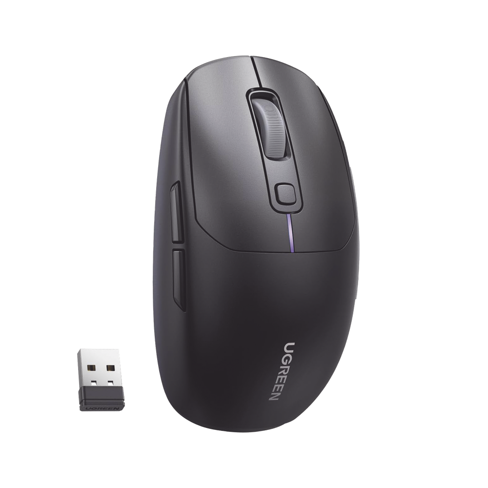 Mouse Gaming Inalámbrico| 5000 DPI | 5 Niveles de DPI |6 Botones | Recargable | Tri-Modo USB/BT/2,4 GHz | Diseño Ergonómico | Alta Capacidad de Batería | Luz Led | Compatible con Windows macOS Android iOS Linux.