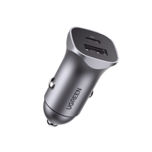 Cargador de Auto 30W | 2 Puertos USB-A y USB-C | Carga Rápida | Compatible con Vehículos de 12 y 24 VCD | PD3.0, QC4.0, SCP, PPS | Indicador Led | Diseño Compacto | Chip Inteligente | Caja de Aluminio.