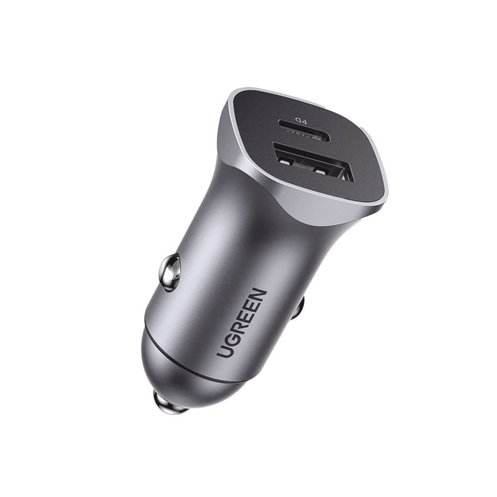 Cargador de Auto 30W | 2 Puertos USB-A y USB-C | Carga Rápida | Compatible con Vehículos de 12 y 24 VCD | PD3.0, QC4.0, SCP, PPS | Indicador Led | Diseño Compacto | Chip Inteligente | Caja de Aluminio.
