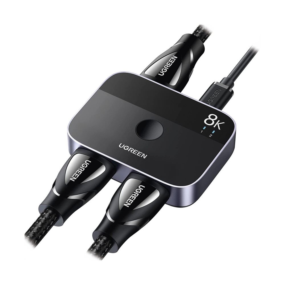 Conmutador HDMI 2.1 8K @60Hz | HDMI Splitter 2 Entradas a 1 Salida | Soporta 4K @120Hz 1080P @240Hz 3D | HDR Dolby | Alta Velocidad 48Gbps | Formatos de Audio LPCM/DTS/DSD, 2,0/2,1/5,1/7,1 canales.