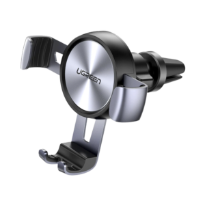 Soporte de Celular para Automóvil en Rendija de Ventilación / Sistema de Gravedad / Rotacion de 360° /Angulo Multiple / Almohadillas de Goma Antideslizantes / Amplia Compatibilidad con dispositivos de 4'' a 7'' / Color Negro