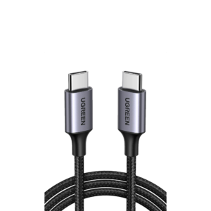 Cable USB-C a USB-C | 2 Metros | Transferencia de datos de 480 Mbps | Carga Rápida de hasta 60W | QC 4.0/3.0/2.0 | PD3.0 | FPC | AFC | Protección Integrada | Caja de Aluminio | Nylon Trenzado | Color Negro.