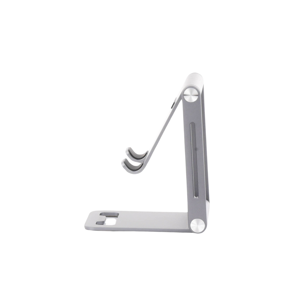 Soporte para Teléfono Celular de Aluminio / Angulo Ajustable / Amplia Compatibilidad con dispositivos de 4.7'' a 7.9'' / Antideslizante / Antiarañazos / Plegable / Color Gris - Image 3
