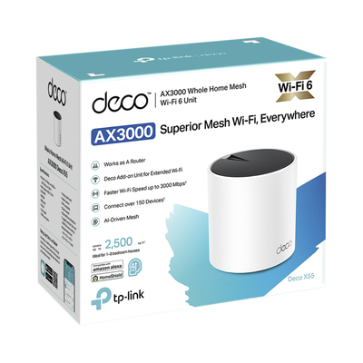 Router Inalámbrico MESH Interior para Hogar / Doble Banda Wi-Fi 6 AX3000 Mbps / 3 Puerto Gigabit WAN/LAN / 2 Antenas Internas / Administración Mediante la App Deco (iOS, Android) / Protección HomeShield - Image 3