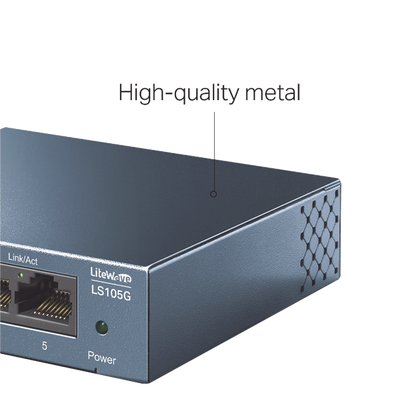 Switch de escritorio Gigabit de 5 puertos 10/100/1000Mbps, carcasa metálica - Image 2