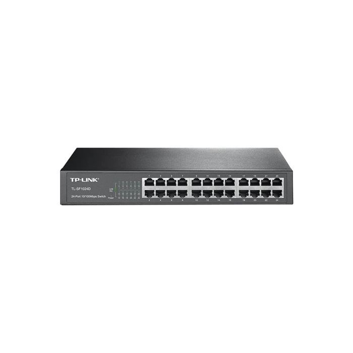 Switch no administrable de 24 puertos 10/100 Mbps para escritorio/rack