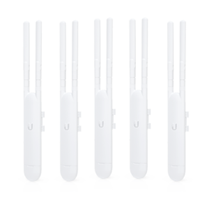 Paquete de 5 Access Point UniFi doble banda para exterior, antenas desmontables 360° , 802.11ac MIMO 2X2, hasta 100 usuarios por equipo. 802.3af, Sin PoE´s