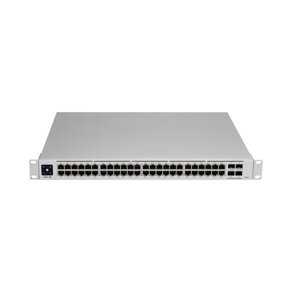 UniFi Switch USW-Pro-48-POE Gen2, Capa 3 de 48 puertos PoE 802.3at/bt + 4 puertos 1/10G SFP+, 600W, pantalla informativa