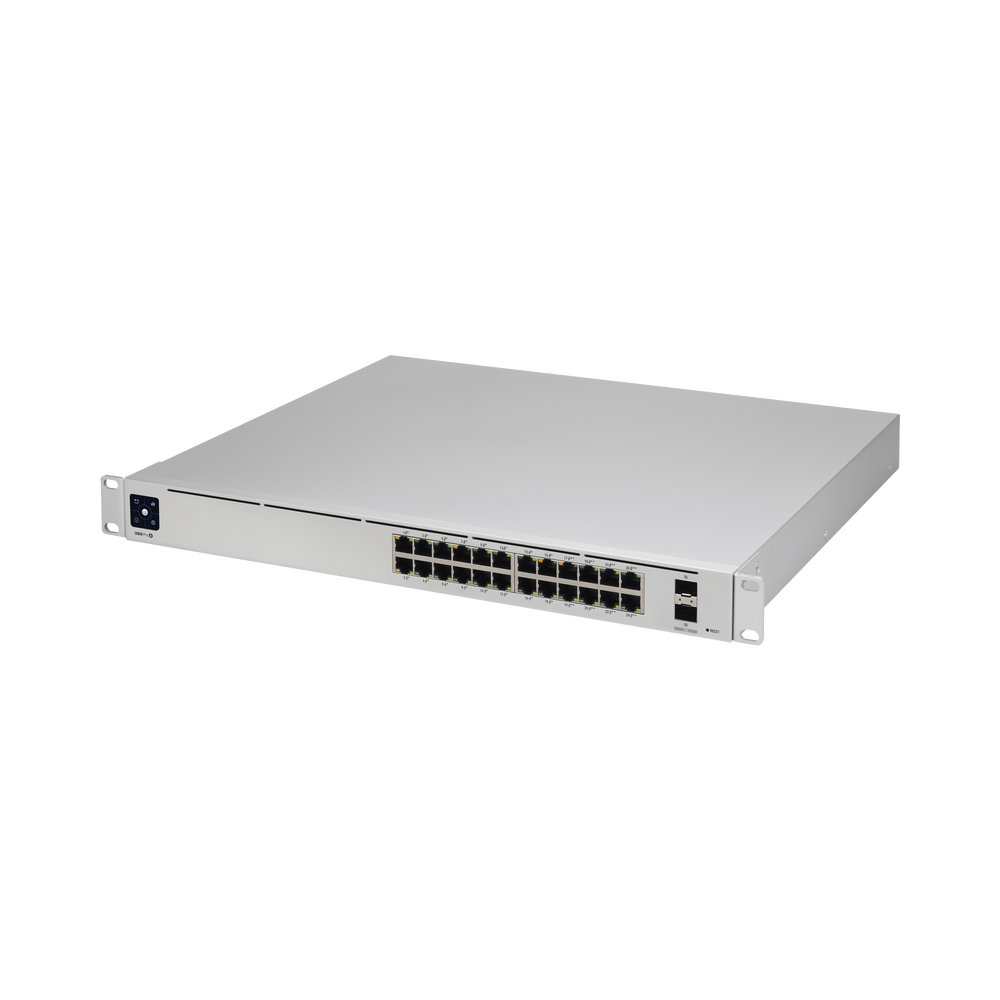 UniFi Switch USW-Pro-24-POE Gen2, con funciones capa 3, de 24 puertos PoE 802.3at/bt + 2 puertos 1/10G SFP+, 400W, pantalla informativa