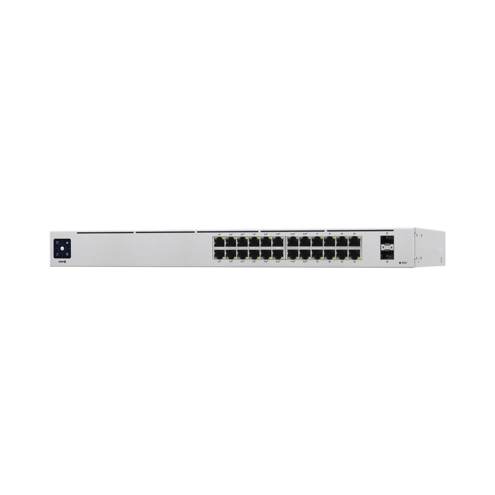 UniFi Switch USW-24-POE Gen2, Capa 2 de 24 puertos (16 puertos PoE 802.3af/at + 8 puertos Gigabit) + 2 puertos 1G SFP, 95W, pantalla informativa