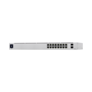 UniFi Switch USW-16-POE Gen2, Capa 2 de 16 puertos (8 puertos PoE 802.3af/at + 8 puertos Gigabit) + 2 puertos 1G SFP, 42W, pantalla informativa