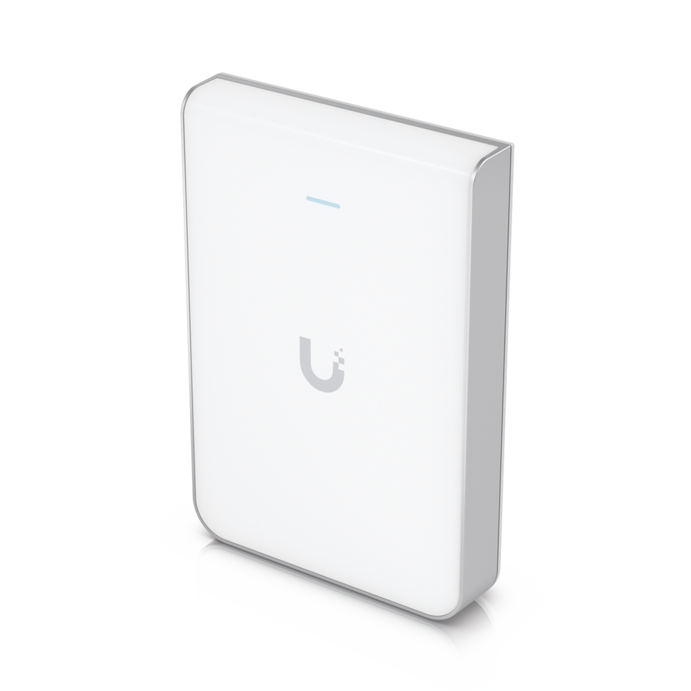 Access Point UniFi U6 In Wall/Montaje p/pared, WIFI 6 2.4 Y 5 Ghz, hasta 5.3 Gbps, 1 pto PoE In, 4 ptos secundarios (1 PoE Out)