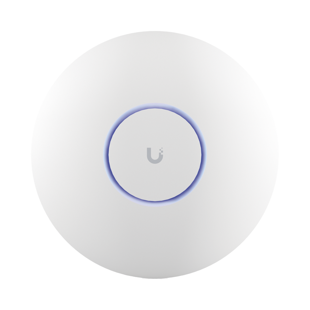 Access Point UniFi WiFi 7 Pro soporta 6 GHz, para interior en techo, 6 streams totales, MU-MIMO 2x2 en cada banda, tribanda, puerto 2.5 GBE. NO incluye POE