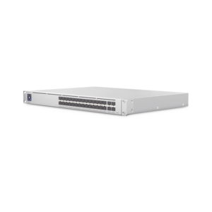 UniFi Switch PRO Aggregation Capa 3 para fibra óptica con 28 puertos SFP+ (10G) y 4 puertos SFP28 (25G), pantalla informativa