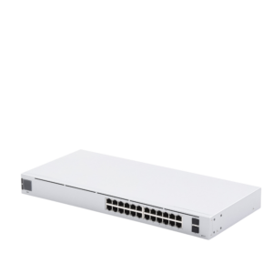 UniFi Switch USW-24, Capa 2 de 24 puertos 10/100/1000 Mbps + 2 puertos 1G SFP, pantalla informativa