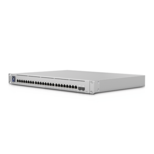 UniFi Switch Empresarial Capa 3 de 24 puertos PoE 802.3af/at (12 puertos 2.5G y 12 puertos 1G) + 2 puertos 1/10G SFP+, 400W, pantalla informativa