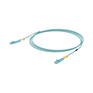 Jumper de Fibra Óptica Multimodo LC-LC duplex 10 G, 50/125 OM3, Color Aqua, 3 Metros